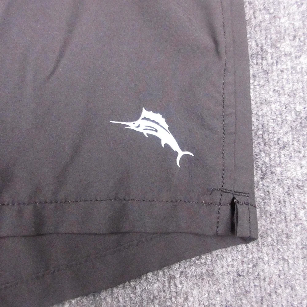 Tommy Bahama Swim Shorts Mens 2XL Black Elastic Waist Lined Trunks Quick Dry